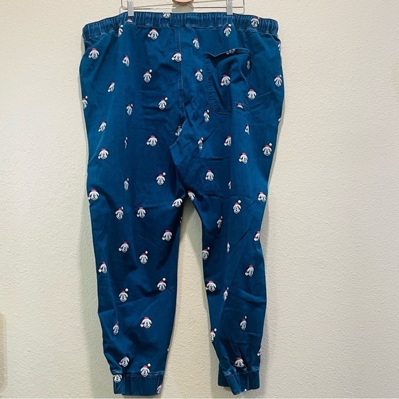 Disney Parks Mickey Mouse Christmas Print Jeans Joggers Pants Elastic 3X - Picture 6 of 8